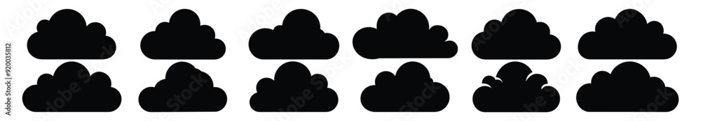 Cloud silhouette set vector design big pack of illustration and icon Cloud silhouette set vector design big pack of illustration and icon