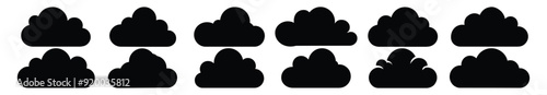 Cloud silhouette set vector design big pack of illustration and icon