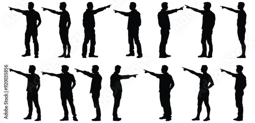 Human silhouette set vector design big pack of pointing illustration and icon