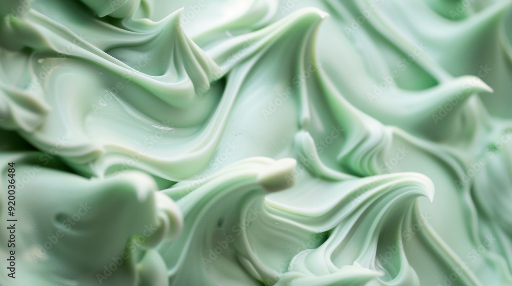 A closeup of a handdipped candle in a soft shade of mint green revealing the gentle waves created by each dip in the process. A closeup of a handdipped candle in a soft shade of mint green revealing the gentle waves created by each dip in the process.