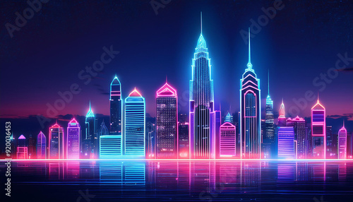 neon light city background