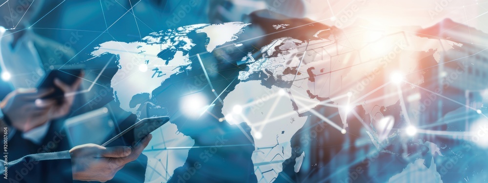 Obraz premium Global Network Connection - Business Concept