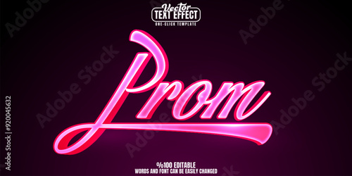Pink editable text effect, customizable prom and dress 3d font style