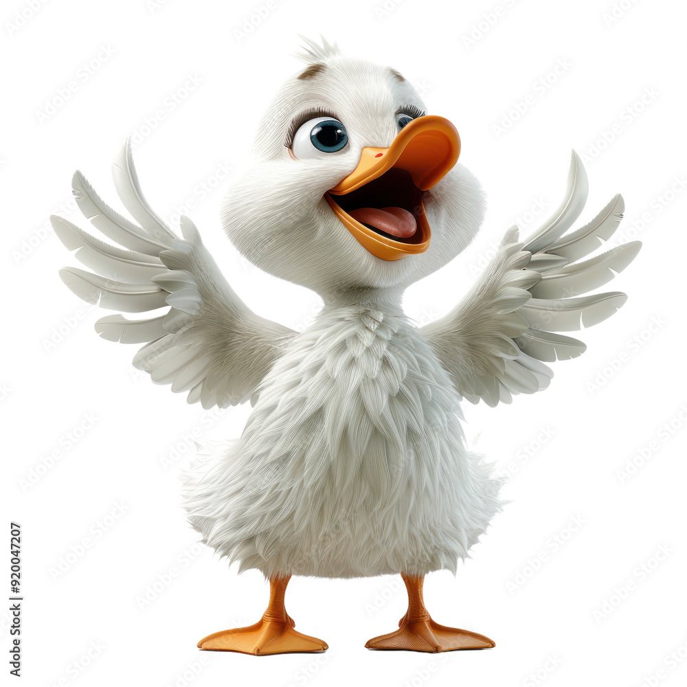 Cute duck 3d rendering isolated on a transparent background for web, banner, wallpaper Cute duck 3d rendering isolated on a transparent background for web, banner, wallpaper