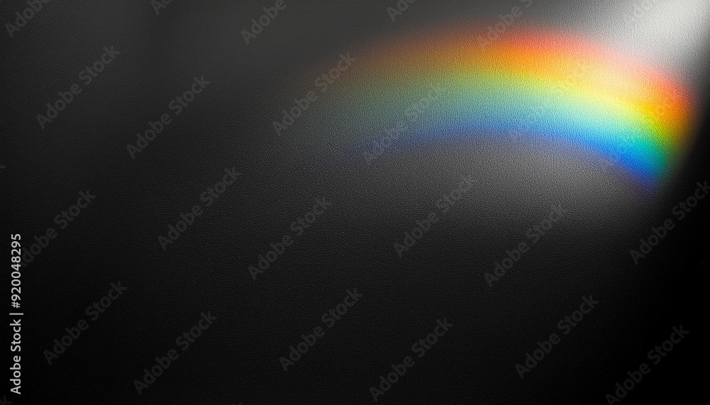 Obraz premium Black and white grain blur texture wall with rainbow refraction. Light and shadow smoke copy space abstract background.