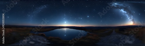 360 degree starry night sky. HDRI spherical panorama.