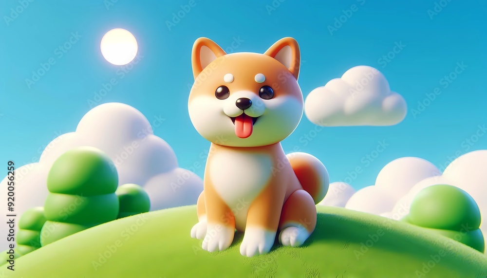 Fototapeta premium 3D Shiba Inu