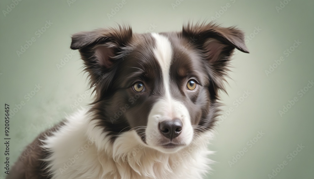 Border Collie Puppy Dog Studio Portrait, White Background Border Collie Puppy Dog Studio Portrait, White Background