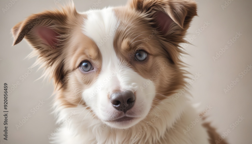 Border Collie Puppy Dog Studio Portrait, White Background Border Collie Puppy Dog Studio Portrait, White Background