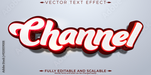 Red editable text effect, editable social and media text style