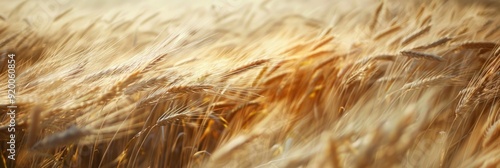 Motion blur creating a dreamy effect over a beautiful wheat field undulating in the warm breeze. photo