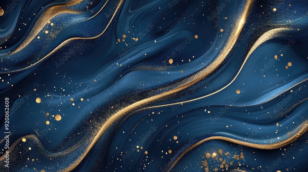 Elegant navy blue and gold background with abstract patterns, great for luxury and sophisticated themes Elegant navy blue and gold background with abstract patterns, great for luxury and sophisticated themes