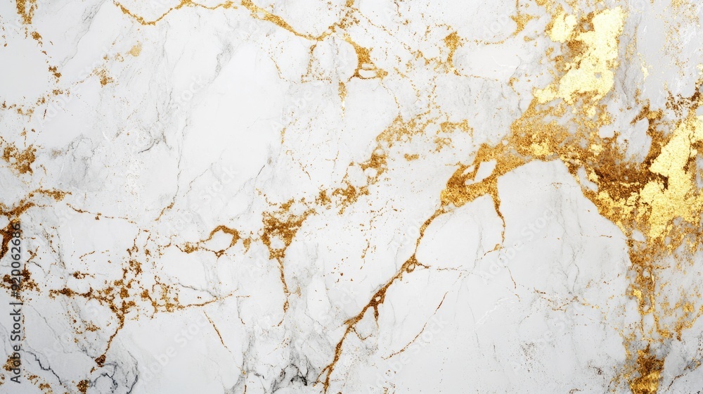 Elegant white and gold marble texture background with subtle veins ...