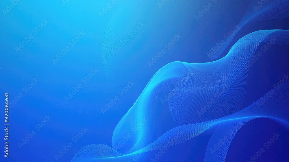 Obraz premium Minimalist blue gradient background with smooth transitions, ideal for presentations and digital content