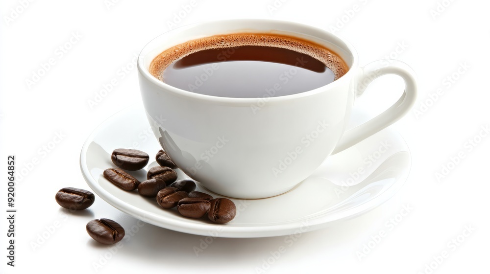 Fototapeta premium Cup of coffee stock photo on white background