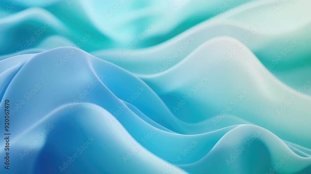 Fototapeta premium Smooth gradient background with cool blue and green tones, creating a fresh and calming visual atmosphere.