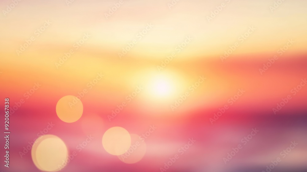 Soft focus sunset background with warm colors, ideal for romantic and serene concepts Soft focus sunset background with warm colors, ideal for romantic and serene concepts