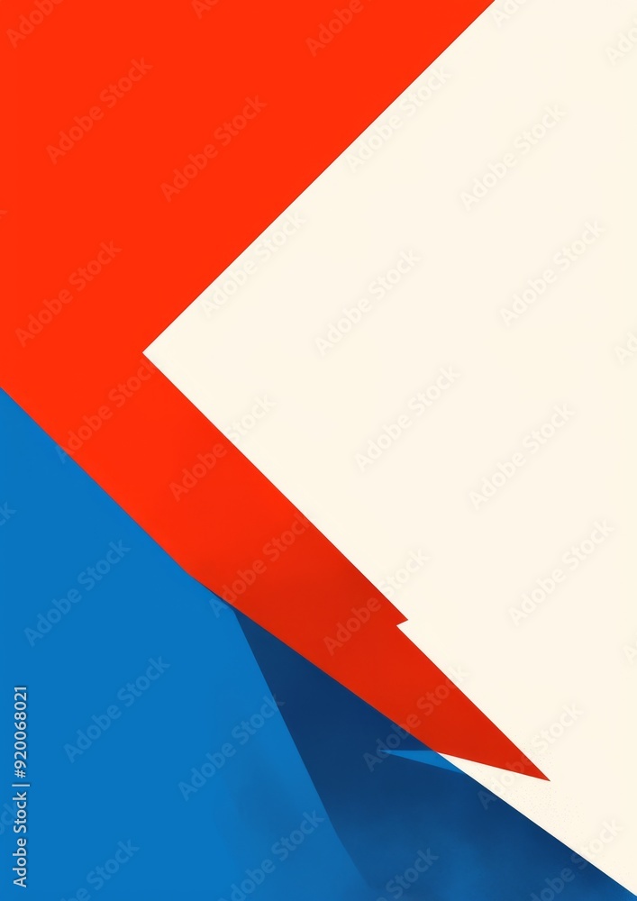 Geometric Logo Design in Red, White, and Blue with Minimalistic Vector Art Style on Solid Background Geometric Logo Design in Red, White, and Blue with Minimalistic Vector Art Style on Solid Background