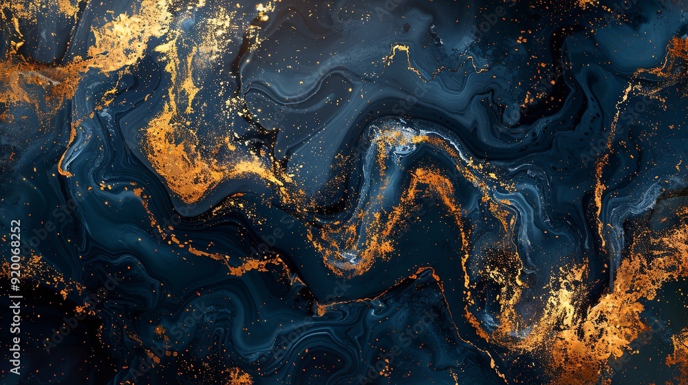 Artistic Blue and Gold Marbled Texture with Intricate Highlights and Detailed Composition, Ideal for Contemporary Art and Decorative Spaces Artistic Blue and Gold Marbled Texture with Intricate Highlights and Detailed Composition, Ideal for Contemporary Art and Decorative Spaces