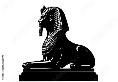 ancient egyptian sphinx, silhouette of sphinx 