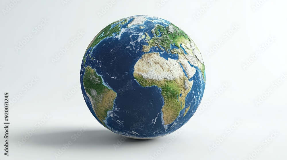 Europe 3D Render of the Planet Earth. Made with Natural Earth on white background Europe 3D Render of the Planet Earth. Made with Natural Earth on white background