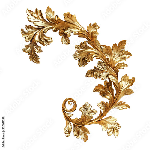 Ornate crescent moon adorned with golden and silver flowers, displayed on a transparent background.
 photo