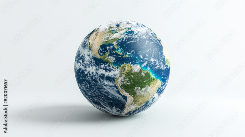 Europe 3D Render of the Planet Earth. Made with Natural Earth on white background Europe 3D Render of the Planet Earth. Made with Natural Earth on white background
