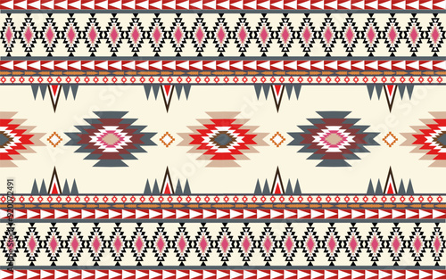 Mexican american indian pattern tribal ethnic motifs geometric vector background. Chic native american tribal motifs clothing fabric ethnic traditional design. Mexican folk fashion.