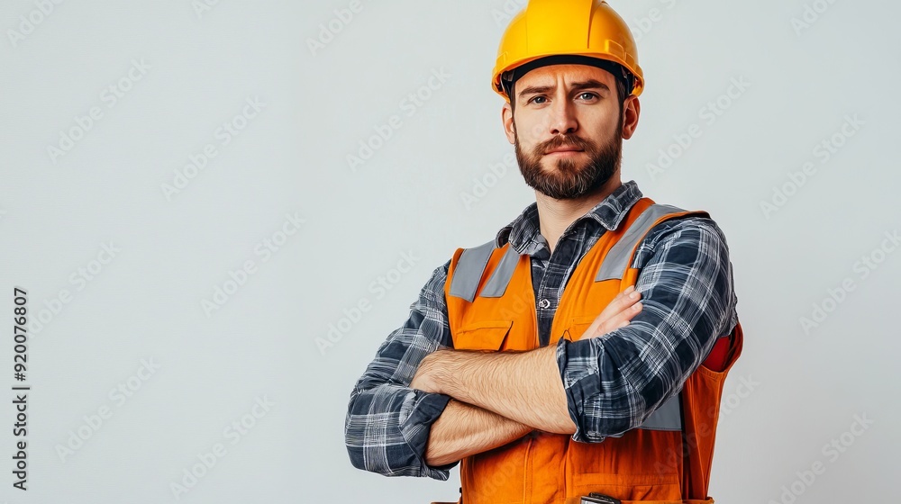 Free photo man smiling with a red helmet and blueprints, front view of worker Free photo man smiling with a red helmet and blueprints, front view of worker