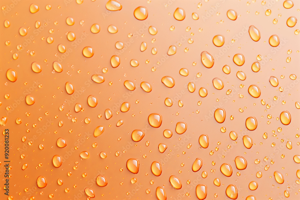 Water drops on orange background. Rain drops on glossy window glass. Water drops on orange background. Rain drops on glossy window glass.