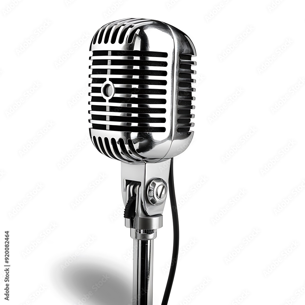 Fototapeta premium Microphone isolated on white background.