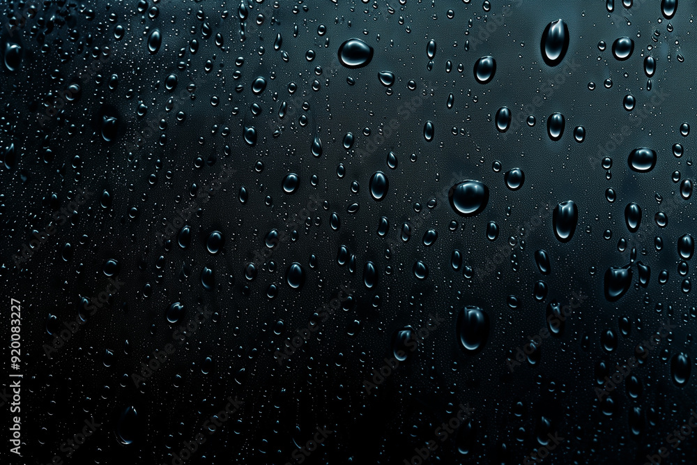 Water drops on black background. Rain drops on glossy window glass. Water drops on black background. Rain drops on glossy window glass.
