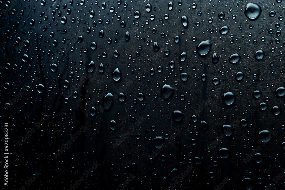 Water drops on black background. Rain drops on glossy window glass. Water drops on black background. Rain drops on glossy window glass.