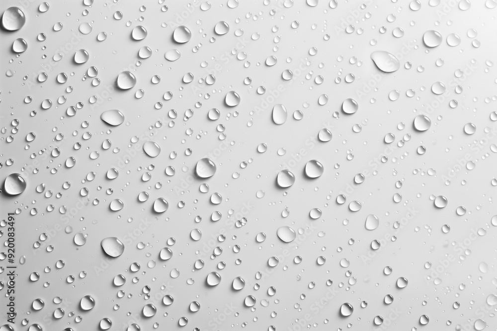 Water drops on white background. Rain drops on glossy window glass. Water drops on white background. Rain drops on glossy window glass.
