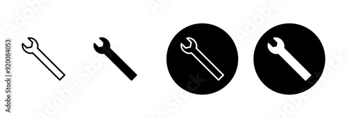 wrench icon vector isolated on white background. Wrench vector icon. Spanner symbol