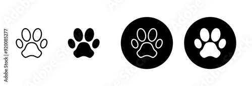 Paw icon vector isolated on white background. Paw Print icon