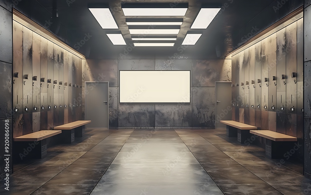empty subway station with blank billboard on the wall empty subway station with blank billboard on the wall