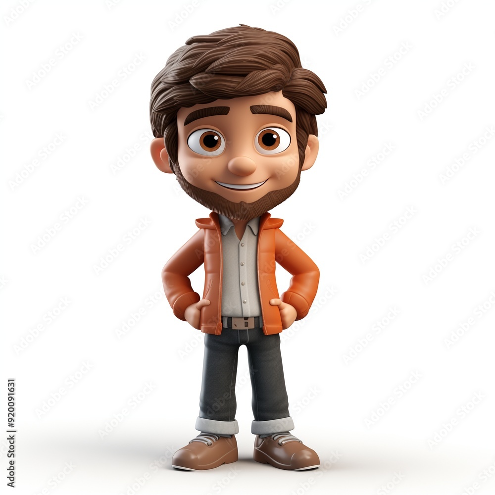 3D Illustration of a Smiling Man in Casual Clothing: Cartoon Character for Digital or Print Projects 3D Illustration of a Smiling Man in Casual Clothing: Cartoon Character for Digital or Print Projects