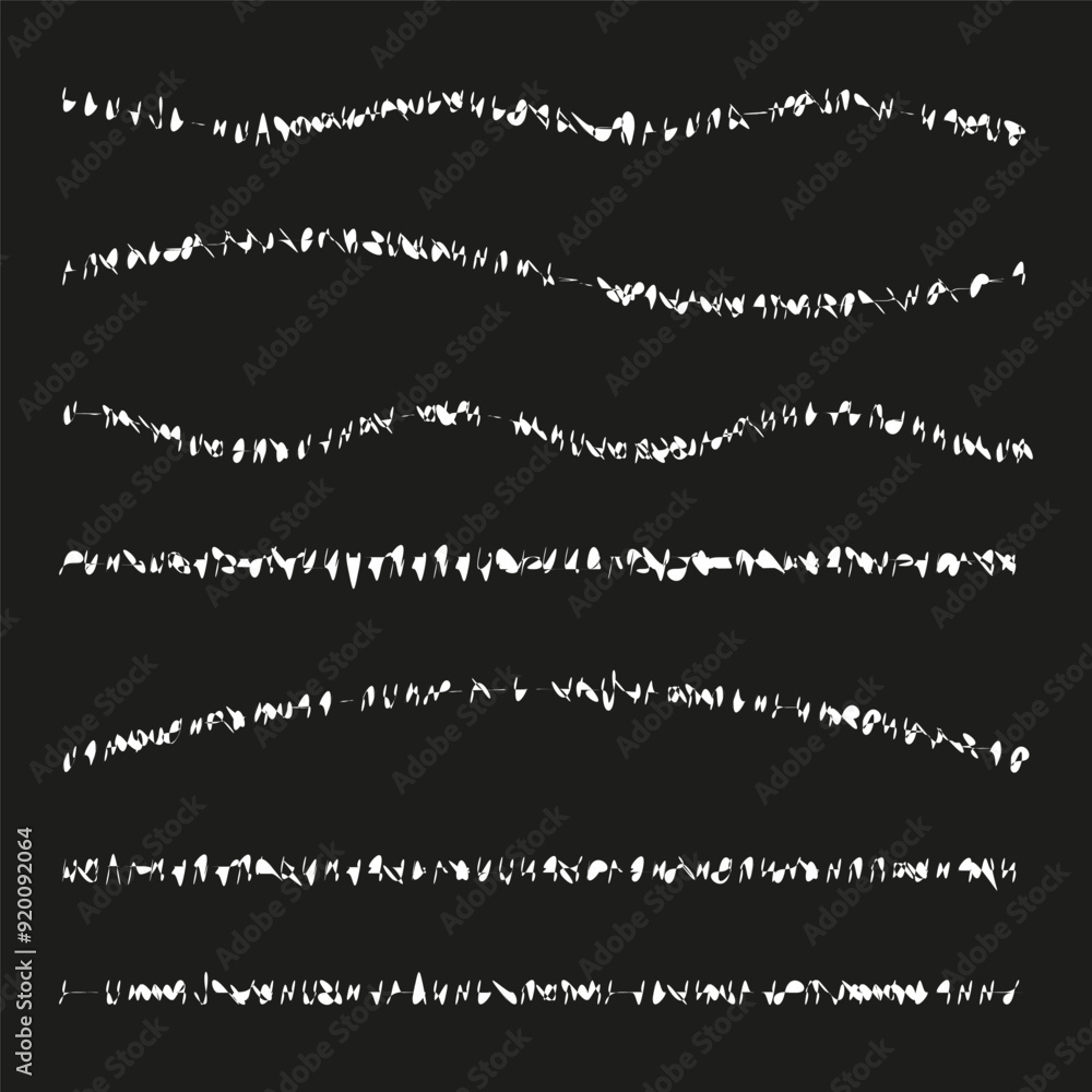 Abstract leaf borders. Hand drawn design. Wavy lines on black. Vector illustration. Abstract leaf borders. Hand drawn design. Wavy lines on black. Vector illustration.