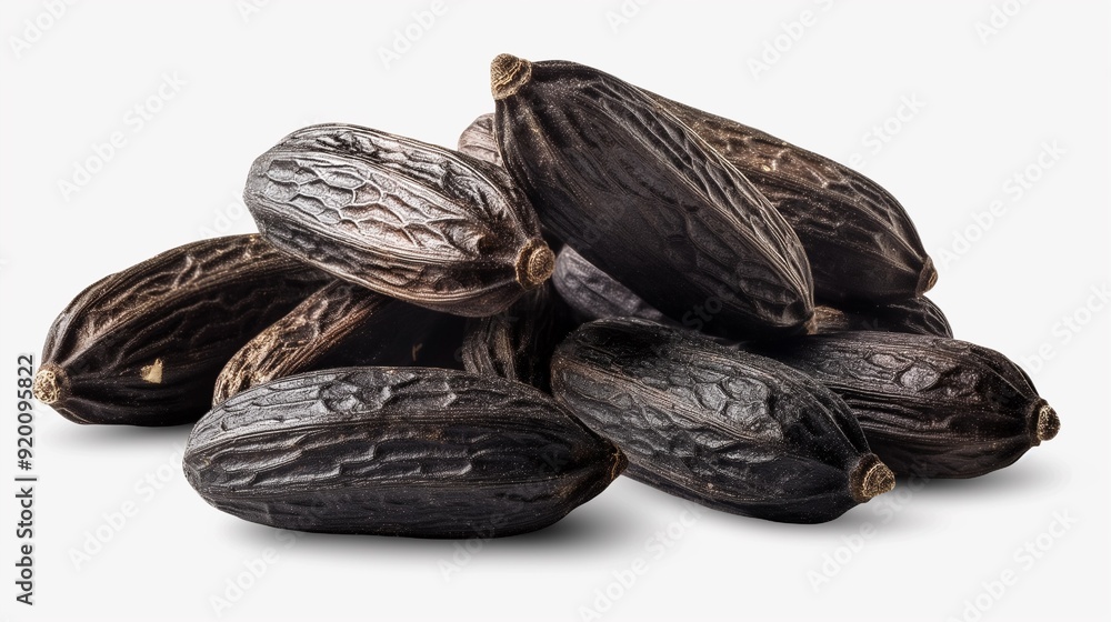 A Bunch Of Fresh Fragrant Tonka Beans: Hyperrealistic Highly Detailed Isolated On Transparent Background Png File White Background Photo Realistic Image A Bunch Of Fresh Fragrant Tonka Beans: Hyperrealistic Highly Detailed Isolated On Transparent Background Png File White Background Photo Realistic Image