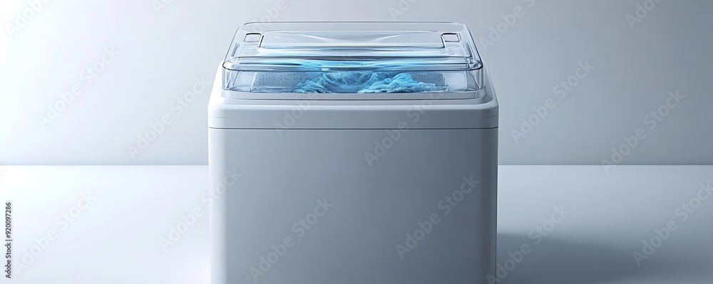 White Washing Machine with Transparent Lid - 3D Render White Washing Machine with Transparent Lid - 3D Render