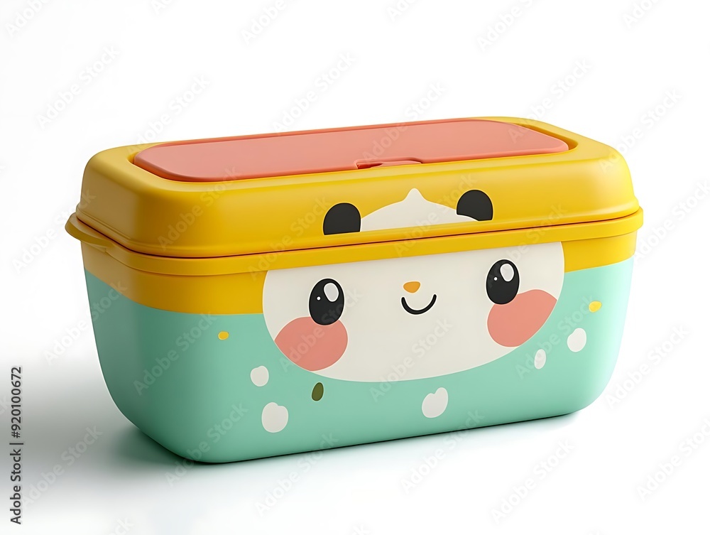 Cute Panda Design Wet Wipes Container with Lid, Cartoon Animal Pattern Plastic Baby Wipes Box for Home Storage, Yellow and Green Color Cute Panda Design Wet Wipes Container with Lid, Cartoon Animal Pattern Plastic Baby Wipes Box for Home Storage, Yellow and Green Color