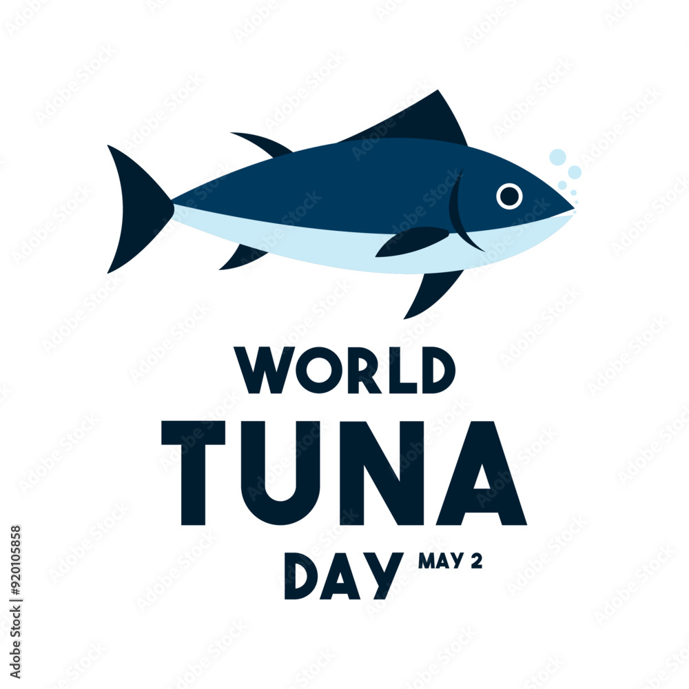 Obraz premium World Tuna Day. May 2. White background.