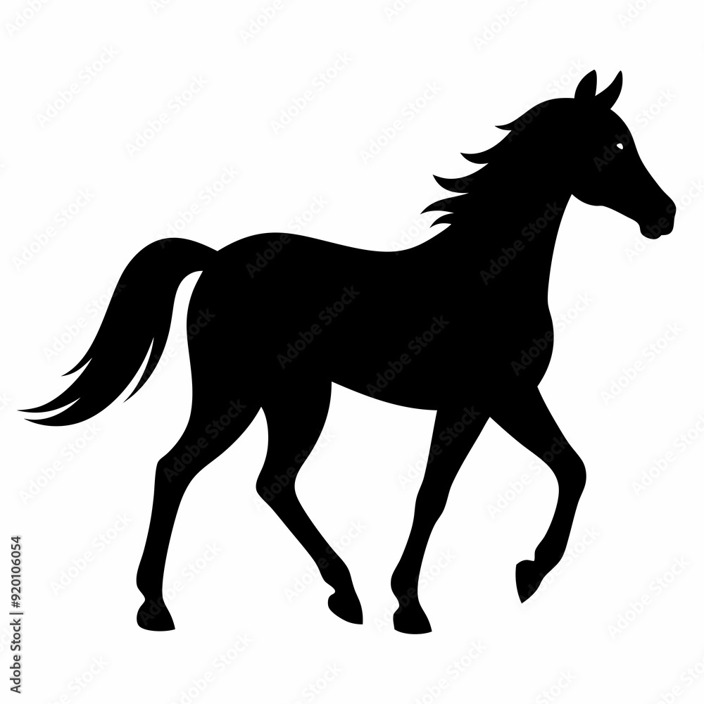 Horse isolated on white, horse vector illustration, animal vector art, horse silhouette, pet vector icon, horses cartoon line art, eps Horse isolated on white, horse vector illustration, animal vector art, horse silhouette, pet vector icon, horses cartoon line art, eps