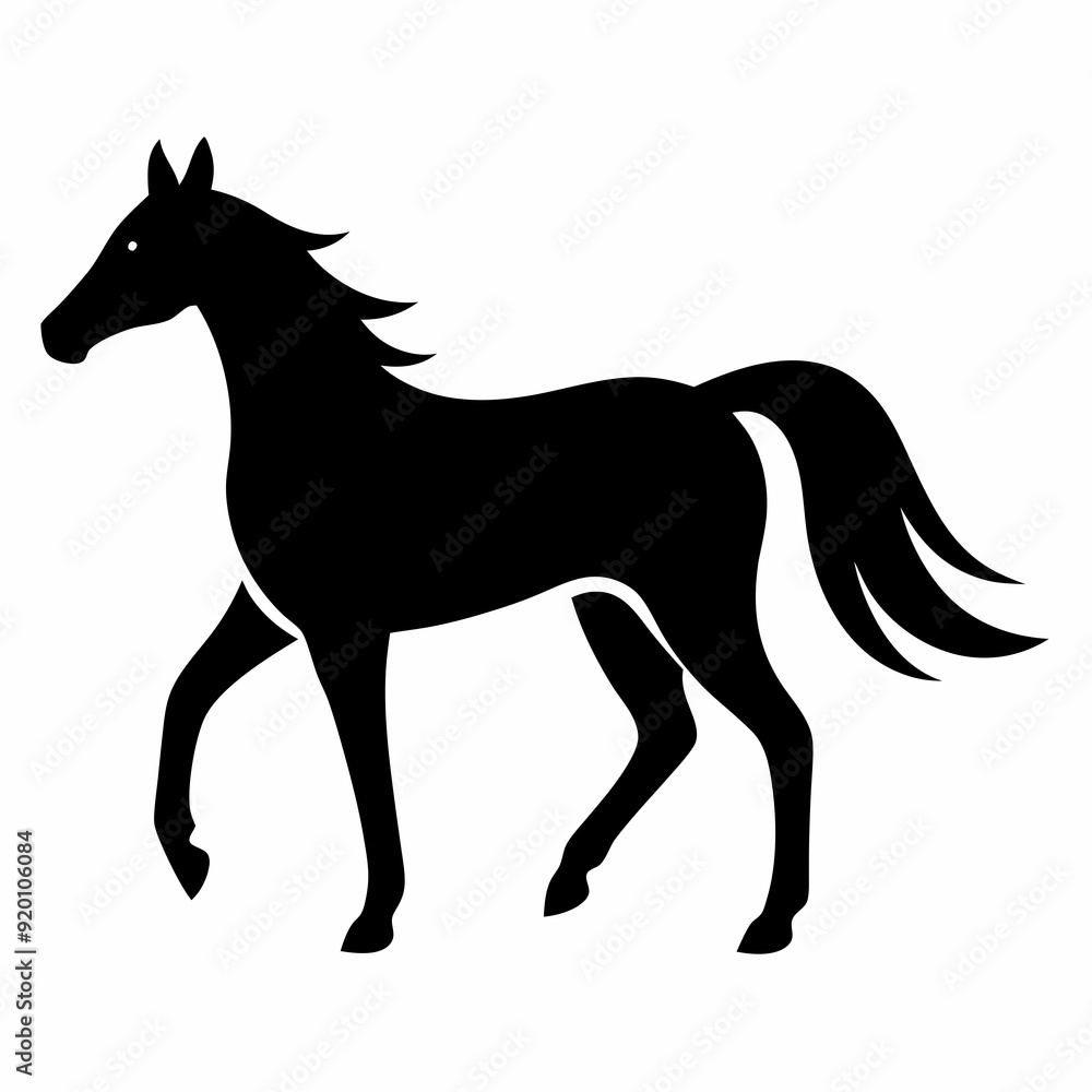 Horse isolated on white, horse vector illustration, animal vector art, horse silhouette, pet vector icon, horses cartoon line art, eps Horse isolated on white, horse vector illustration, animal vector art, horse silhouette, pet vector icon, horses cartoon line art, eps