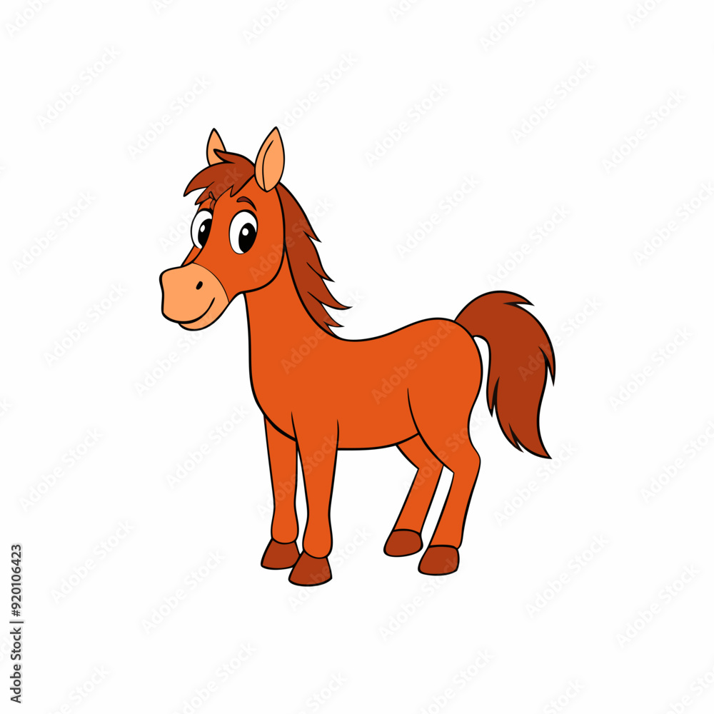 Horse isolated on white, horse vector illustration, animal vector art, horse silhouette, pet vector icon, horses cartoon line art, eps Horse isolated on white, horse vector illustration, animal vector art, horse silhouette, pet vector icon, horses cartoon line art, eps