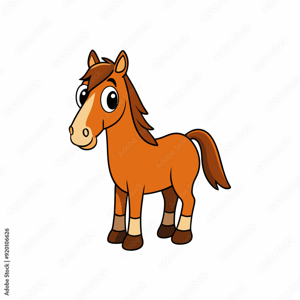 Horse isolated on white, horse vector illustration, animal vector art, horse silhouette, pet vector icon, horses cartoon line art, eps Horse isolated on white, horse vector illustration, animal vector art, horse silhouette, pet vector icon, horses cartoon line art, eps