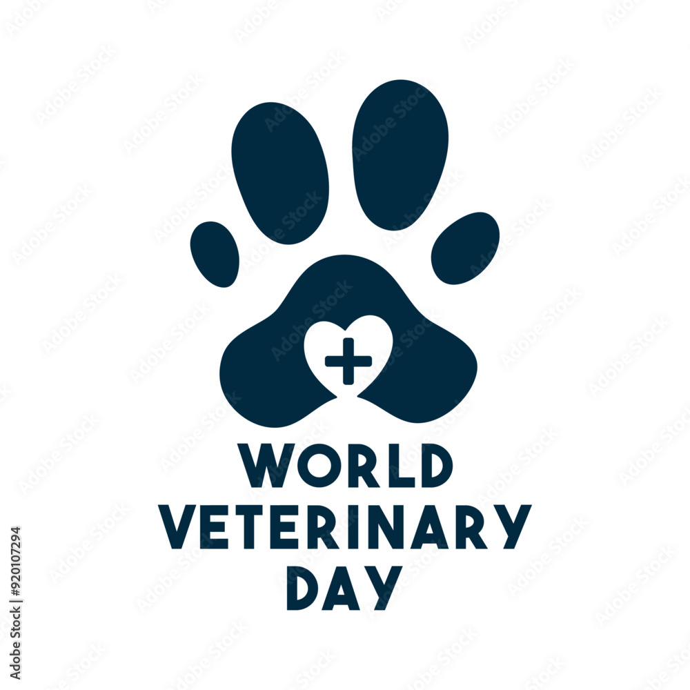 World Veterinary Day. On the last Saturday in April. White background. World Veterinary Day. On the last Saturday in April. White background.