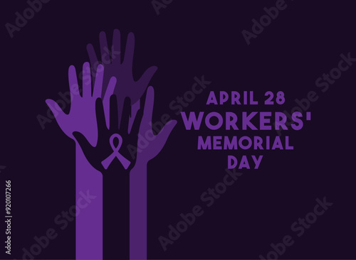 Workers' Memorial Day. April 28. Flat design vector. Poster, banner, card, background.