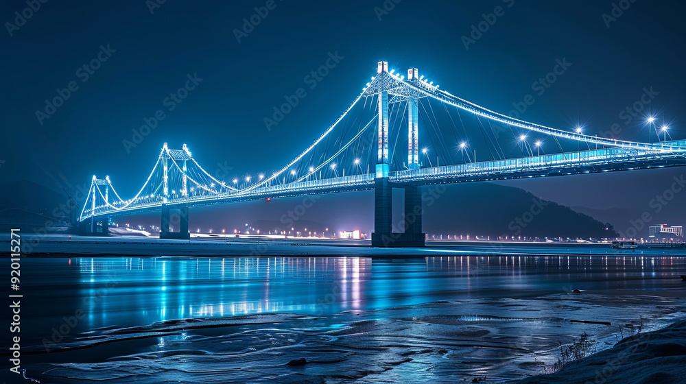 Fototapeta premium the beauty and engineering of city bridges, iconic structures that connect urban environments. Explore the blend of functionality and design in these architectural masterpieces